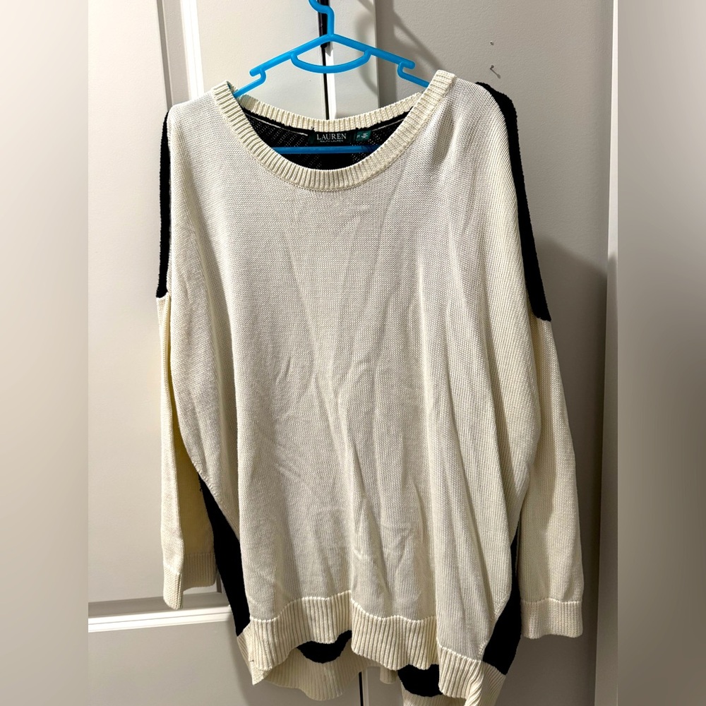 Cute color blocked Lauren Ralph Lauren plus sized sweater